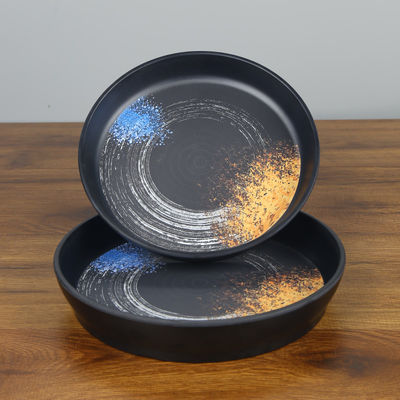 Dobra cena. Okrągła miska do sałatek z melaminy z uchwytem Matowe płytki z głębokiej melaminy w Internecie