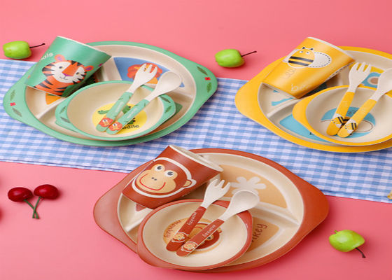 Dobra cena. Animal Design Kids Gift Bamboo 5 sztuk Zestawy zastawy stołowej z melaminy w Internecie