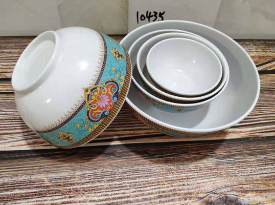 Niestandardowy design Ramen Bowl Melamina z pełnym kolorem wnętrza i zewnętrznego dekalu na kolację lub sałatkę
