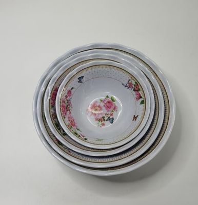 Łatwe do czyszczenia melaminowe miski z ceramicznym wyglądem i jasnym kolorem